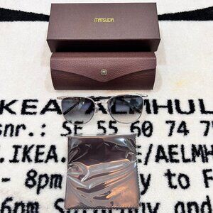 Matsuda M3109 Palladium White Black Blue Gradient Lens Titanium Frame Sunglasses